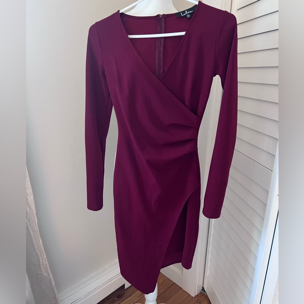 Red wine cocktail dress